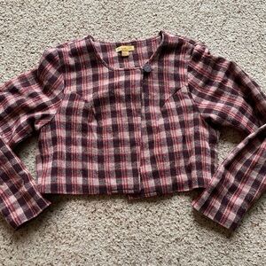 April Cornell cropped wool blend blazer size S